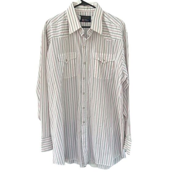 Vtg 1970s Panhandle Slim Western Wear Multicolored Button Down Shirt Sz 18x37 - Picture 1 of 4
